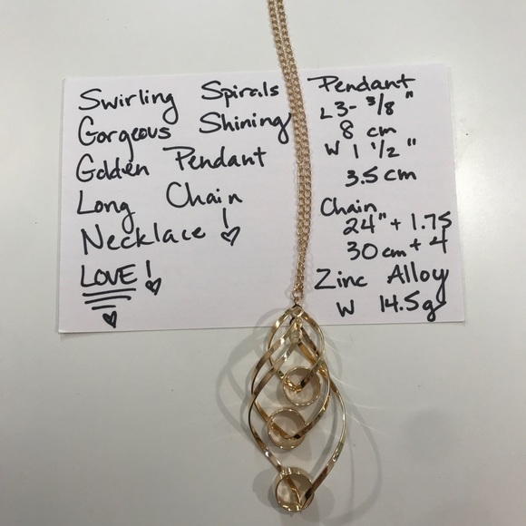 NEW!๐๐AWESOME! GOLDEN! SWIRL NECKLACE!๐๐LONG! - Picture 7 of 8